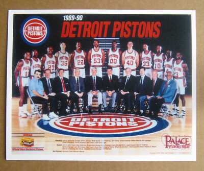 優勝メンバー Detroit Pistons 14枚セット Detroit Pistons 1989 - 1990 Championship Photo ! Full Color 11 x