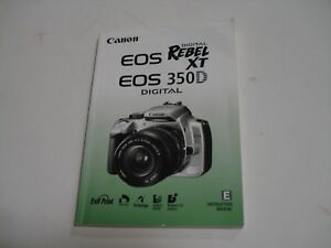 Canon EOS Rebel XT XTi XS XSi 300D 30D 20D Camera User Manual Englsih