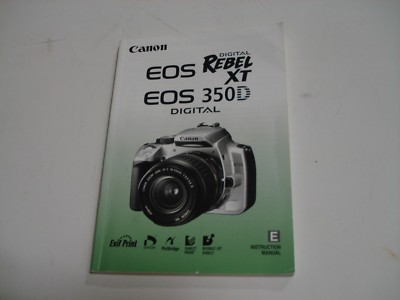 Canon EOS Rebel XT XTi XS XSi 300D 30D 20D Camera User Manual Englsih Spanish
