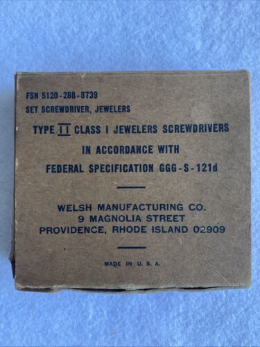 Vintage Welsh Manufacturing Jewelers ScrewDrivers Set of 6 - Made In USA