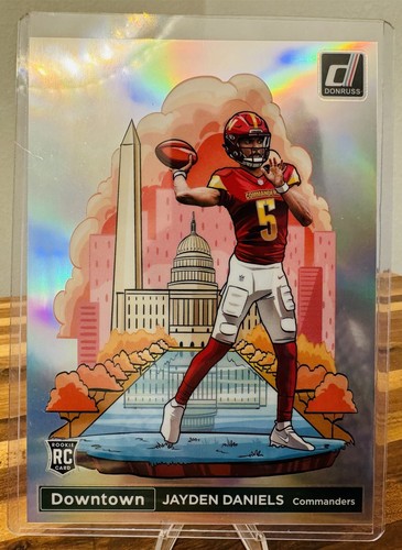 Jayden Daniels RARE ROOKIE REFRACTOR CARD SP PANINI COMMANDERS w/CASE
