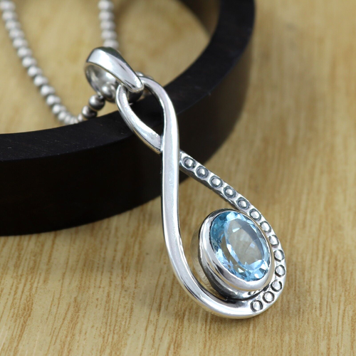 Pendentif En Or 750/1000 (18 Carats) Avec Topaze Poire – Poids 1,44 G, Occasion
