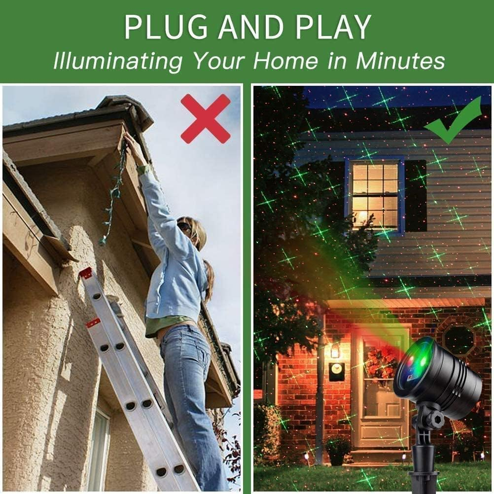Outdoor Laser Light, Christmas Projector Lights, Laser Star Light with