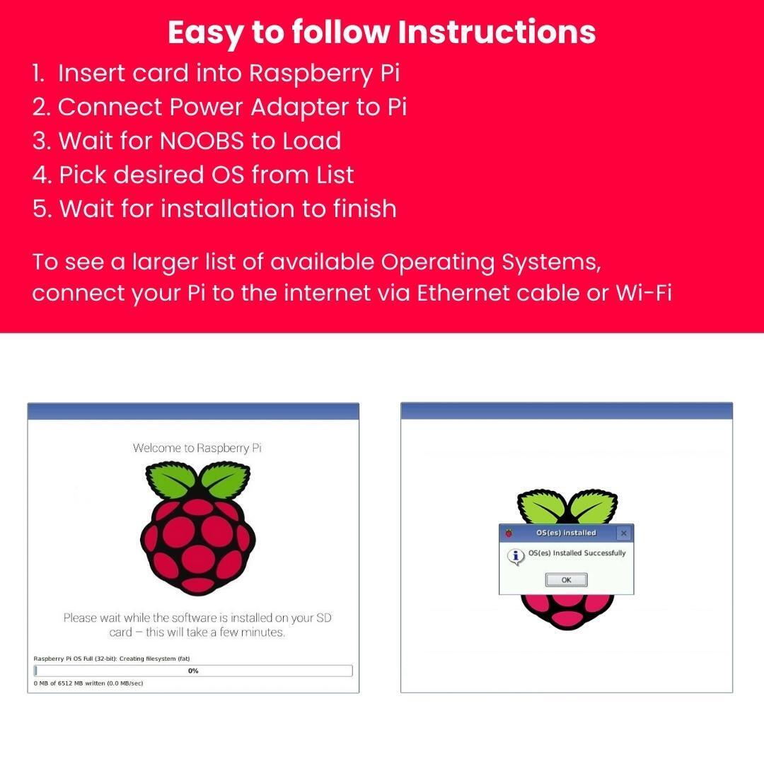 NOOBS 3.8.1 Preloaded Micro SD for Raspberry Pi 400, 4, 3B+, 3A+