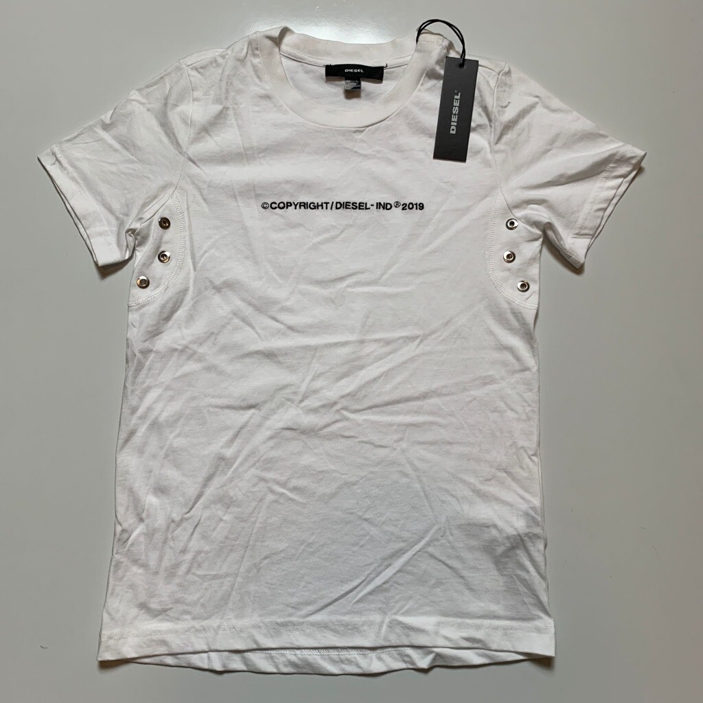 Diesel Copyright 2019 Mens T-Shirt White Crew Neck Pullover