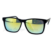 KUSH Sunglasses Matte Black Multicolor Mirror Lens Thin Square Frame Unisex