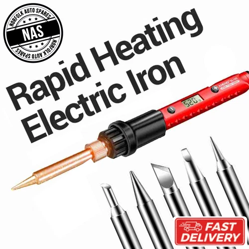 Digital Display Soldering Iron Kit 60W Adjustable Temp 180–520°C Portable UK New