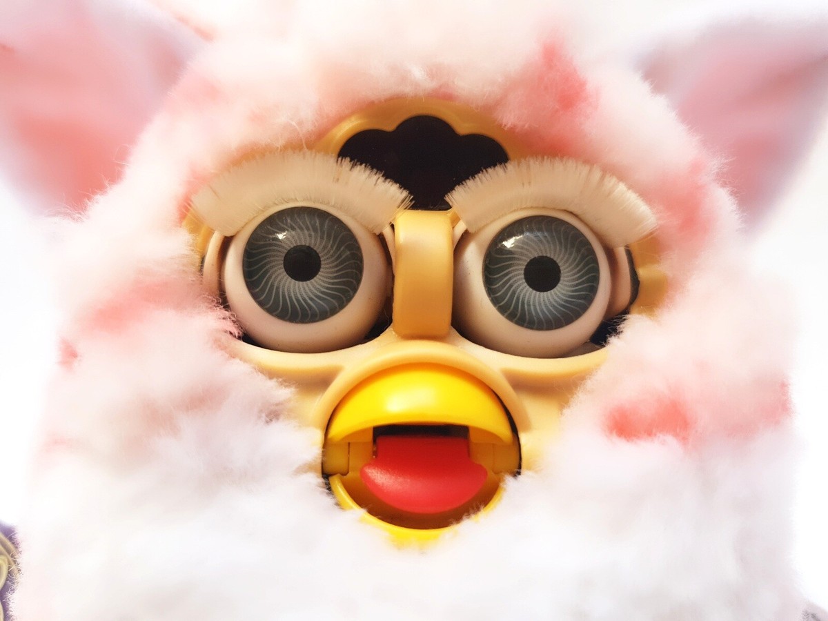Furby baby babies 1999 Coral Furby Baby Generation 4 silver eyes