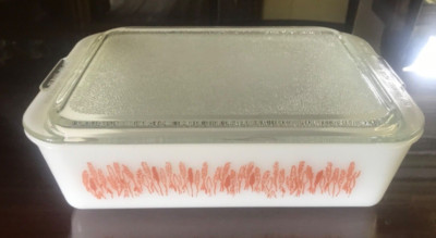 Proctor Silex Autumn Harvest Wheat Milk Glass Covered Slow Cooker Casserole Dish