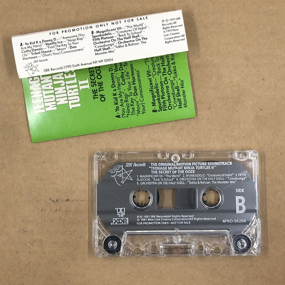 TEENAGE MUTANT NINJA TURTLES Cassette Tape Soundtrack OOZE PROMO ADVANCE TMNT - Image 3 of 4
