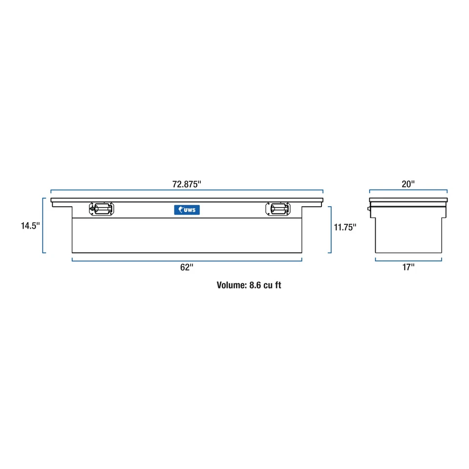 FOR 1999-2022 Ford F-250 Super Duty 72" Crossover Truck Tool Box - Imagem 3 de 4