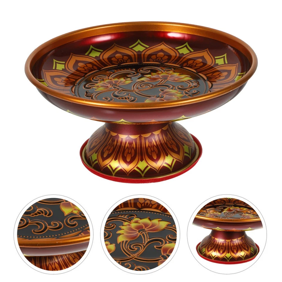 Plate for Fruit Centerpiece Bowl Tinplate Food Tray Classic Buddha
