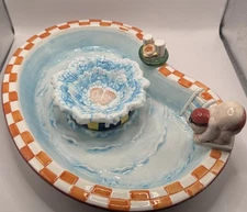 Vintage Lillian Vernon Swimming Pool Diver Chip & Dip Dish Tray 2 PC Set