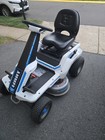 HART Cordless Battery Riding Lawn Mower 30 in Cutting Width White/Black/Blue — photo 2