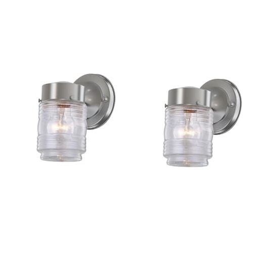 Jelly Jar Outside Light Fixture, Outdoor Wall Silver