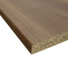 Top bordato per cucina non forato colore noce 195x60x3.8 cm