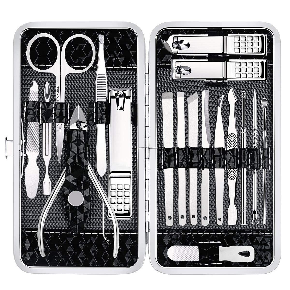 Professional Manicure Pedicure Kit 18-in-1 Nail Clippers Grooming Set
