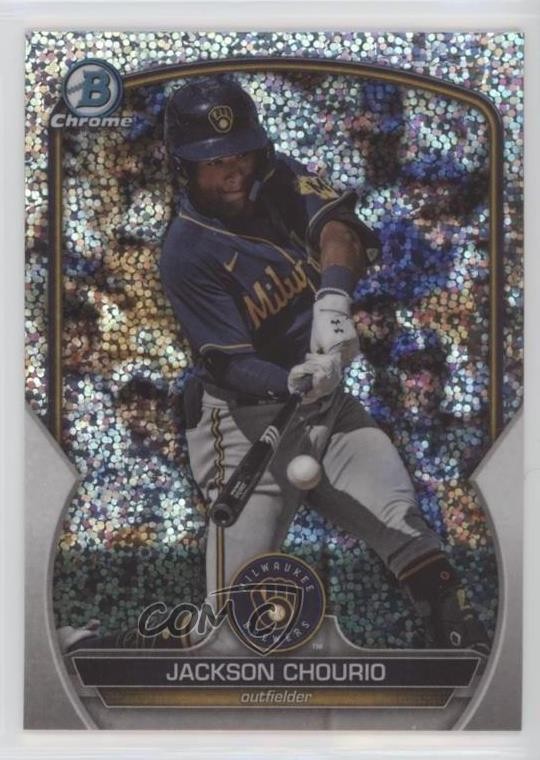 2023 Bowman Draft Chrome Sparkle Refractor Jackson Chourio #BDC-156 16xg