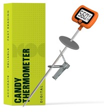 Digital Candy Thermometer with Pot Clip, 10" Long Stainless Steel Probe, Inst...