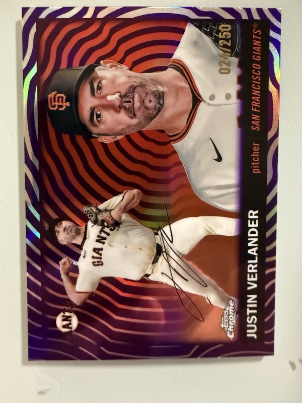 2025 Topps Platinum Chrome Purple Vibrations /250 Justin Verlander Giants