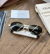 Celine CL40235U Gold Frame/Green Lenses Oval Glasses Women's Sunglasses
