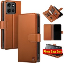 Light Brown Wallet Case for Motorola Moto G Stylus 5G, RFID Blocker, Card Slots