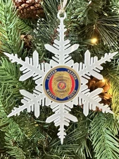 US MARINE CORPS MILITARY POLICE Challenge Coin Christmas Ornament Fast Shipping!