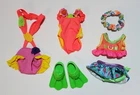 Vintage Cabbage Patch Kids Clothes - 3 Bathing Swim Suits & Swim Flippers
