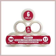 Clear Heavy Duty Packing Tape - 6 Rolls, 60 Yards Each, User-Friendly  Safe
