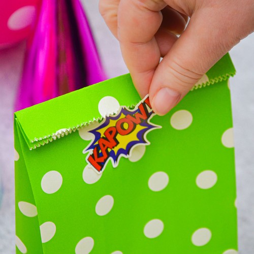 20 Geschenktüten Kindergeburtstag 24x13 Geburtstagstüten Kinder mit 64 Stickern - Bild 3 von 10