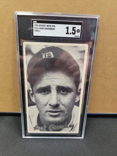 1936-37 Goudey Wide Pen Type 1/4 R314 Hank Greenberg HOF Detroit Tigers SGC 1.5