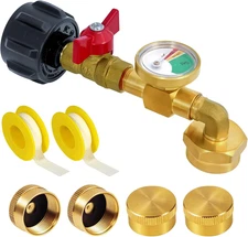 Propane Refill Adapter for 1 Lb. Tanks, Propane Refill Elbow Adapter with Valve 