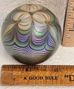 Orient & Flume 1983年 花 虹彩アートガラス ペーパーウェイト Orient Flume Paperweights | eBay