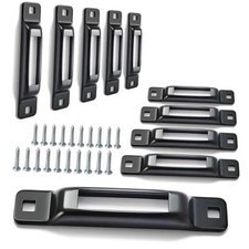 10-Pack E-Track 1-Slot Tie-Down Anchors with Mounting Screws  Black 10x Slots