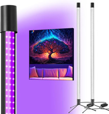 72W Black Light Bar 4Ft LED Floor Stand UV 6ft Cord Plug Switch Halloween 2 Pack
