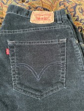 men's Levi Strauss 559 Black corduroy Jeans w 36 L 34 Exc Cond washed not worn