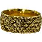 TIFFANY & CO. 18k Yellow Gold Vintage Woven Mesh Wedding Band Ring Size 5