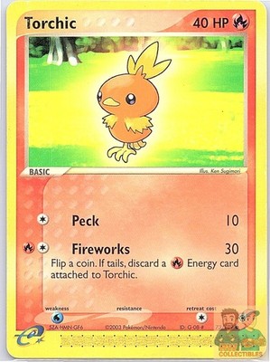 Torchic 73/109 Common Ruby & Sapphire Pokemon Moderately Played
