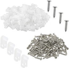 R-Type Clip 100PCS 1/4 Inch Rope Light P-Style Mounting Cable Clamps,White Nylo
