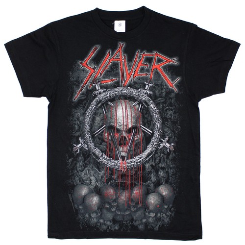 Herren T-Shirt Slayer Dripping Skull Small schwarz