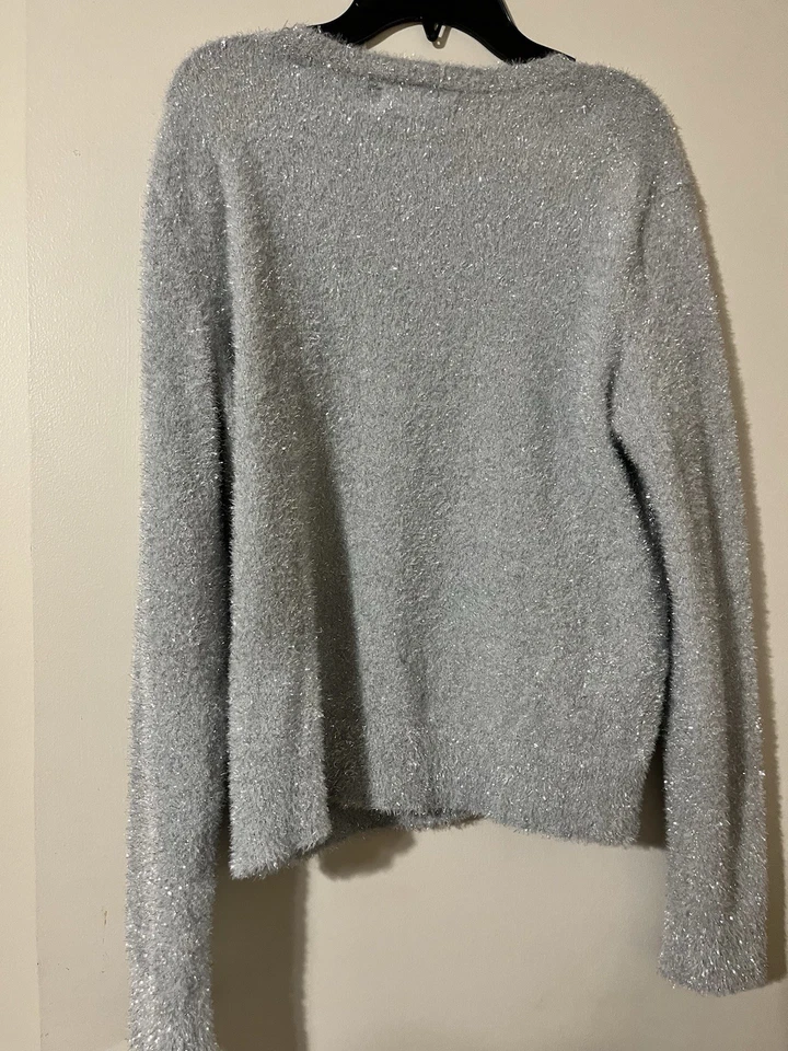 Suéter para mujer Banana Republic talla M gris brillante Foto 2 de 3