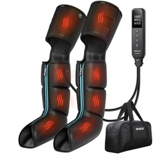 CINCOM LEG MASSAGER WITH HEAT AND COMPRESSION, LEG MASSAGER - BLACK