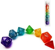 Würfel Set 7 Stück Polygonal Einhorn Regenb...