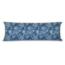 Blue Winter Christmas Snowflake 20x54 Body Pillow Cover with Zipper, Blue