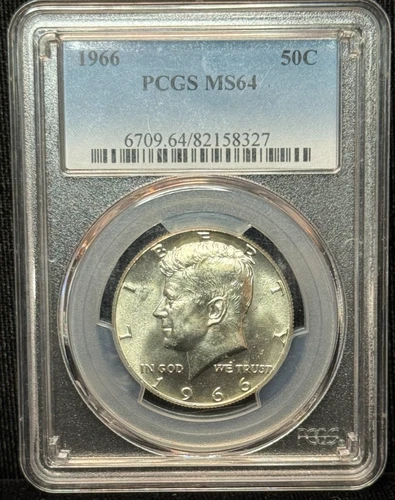 PCGS MS 64 - 1966 Kennedy Half Dollar Silver 50C Coin -327