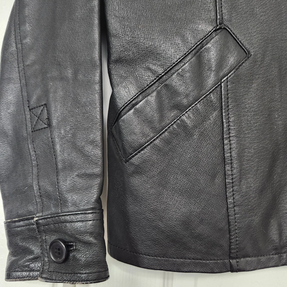 Vintage Y2K The OUTER  EDGE Leather Women’s M Black Jacket Soft Textured Leather - Image 3 of 4