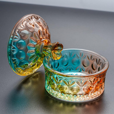 100Ml Large Nail Dappen Dish, Dazzling Crystal Dappen Dish with Lid, Damping Dis