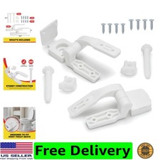 White Plastic Toilet Seat Hinge Replacement with Bolts Screw and Nuts