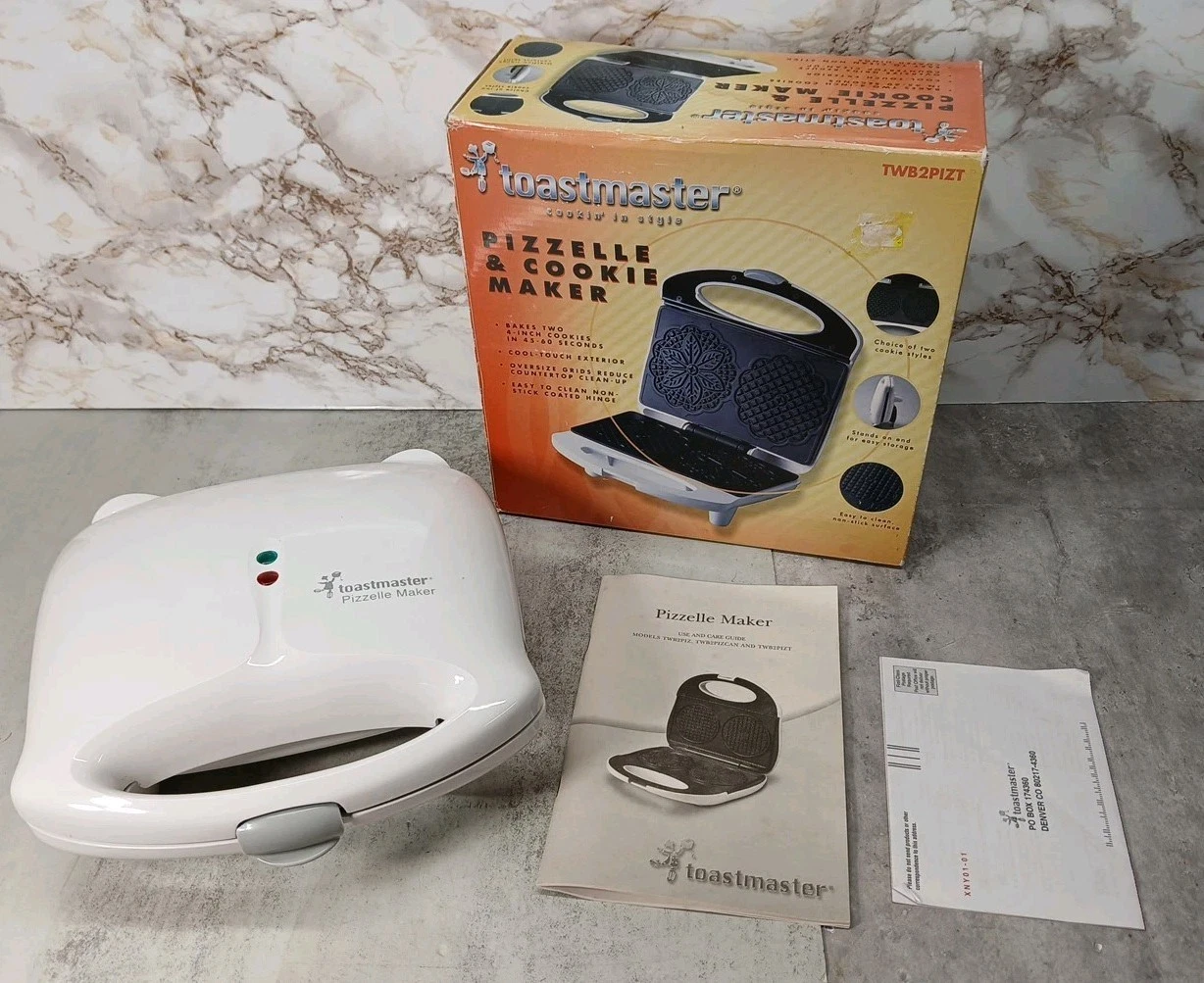 Toastmaster Cookin in Style Pizzelle & Cookie Maker Model TWB2PIZT