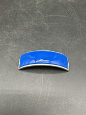 Vintage French Blue Enamel Hair Barrette Curved Gold Tone Made In France